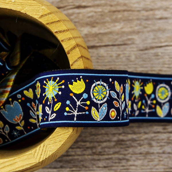 Лента жаккард SAFISA, 25 мм, 15 м, цвет 02. Арт 9218-25мм-02