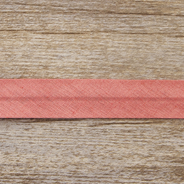 Косая бейка хлопок/лён, 20 мм, 20 м, цвет 36, клубничный мусс. Арт 6602-20мм-36