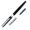 Ручка перьевая "Eleganza Classic" с синим картриджем, размер пера M, 0.5 мм, корпус черный и серебро. Арт 34362
