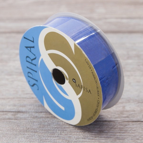 Лента органза SAFISA мини-рулон, 15 мм, 3,5 м, цвет 013 синий. Арт P00520-15мм-13          