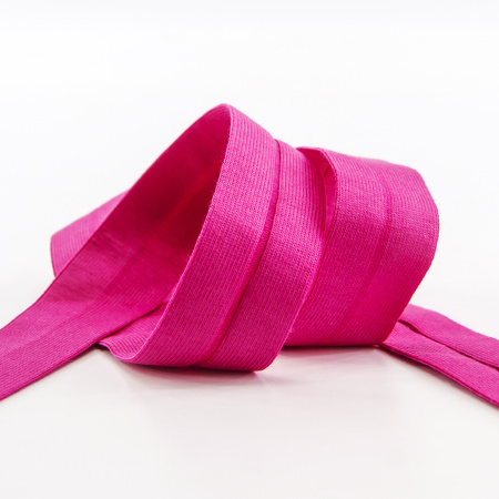 Косая бейка хлопок, 20 мм, 20 м, цвет 20, розовый-темный. Арт 6598-20мм-20
