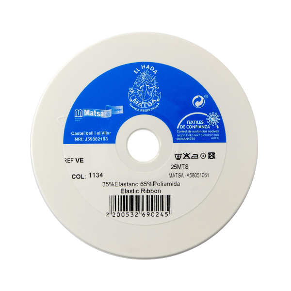 Резинка окантовочная, цвет серо-голубой. Арт VE/1134