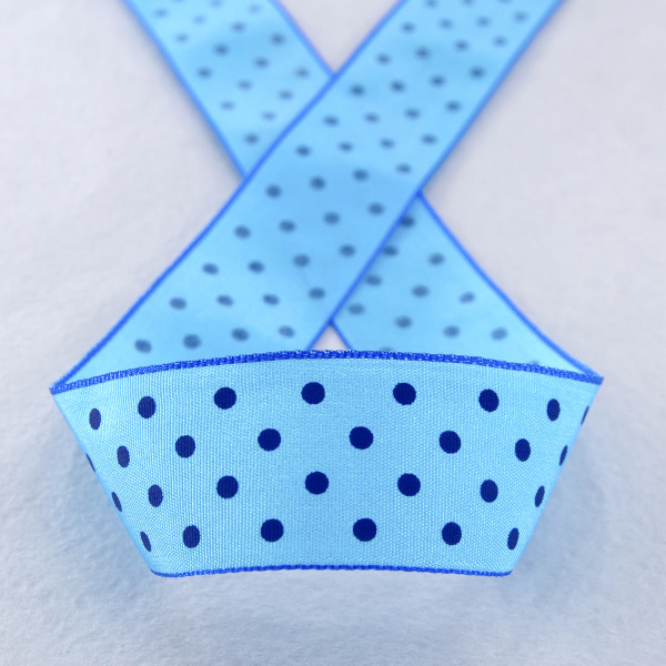 Лента с рисунком SAFISA, 25 мм, 15 м, цвет 16, бирюзовый. Арт 25314-25мм-16