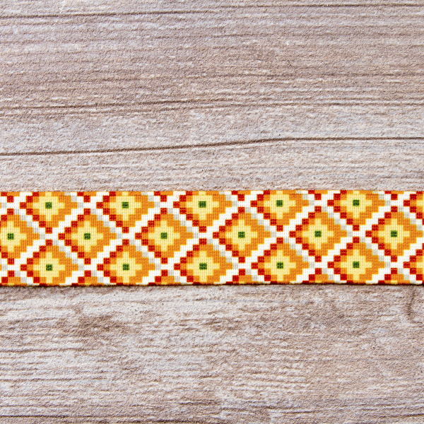 Резинка декоративная, 30 мм, цвет горчичный, 10 м. Арт 35131-30мм-02