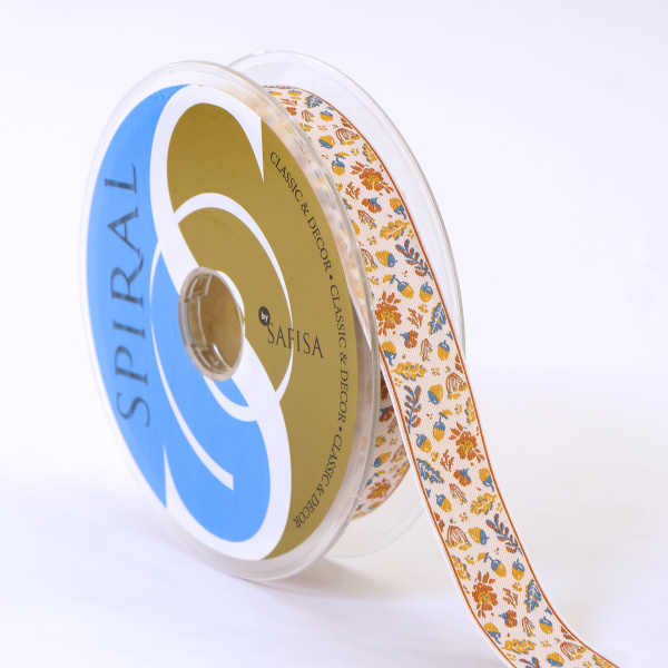 Лента из тканого жаккарда SAFISA, 25 мм, 15 м, цвет 02. Арт 9258-25мм-02