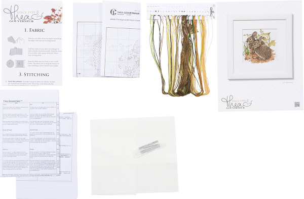 Набор для вышивания "Зайцы", канва лён 28 ct. Арт 572