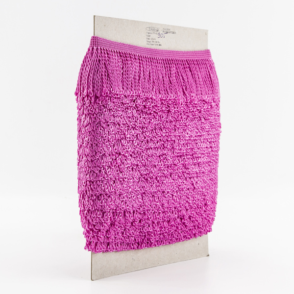 Бахрома витая, 60 мм, цвет ярко-розовый. Арт PP-60 col.305