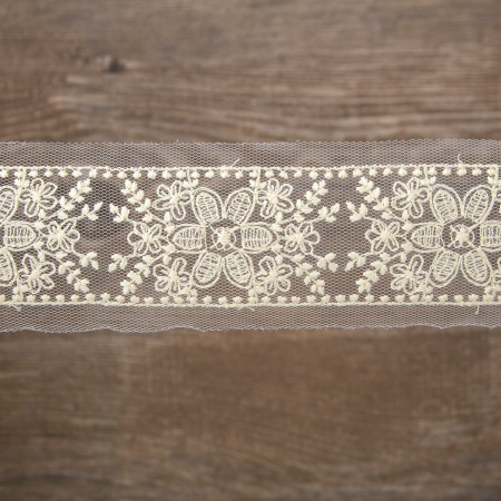 Кружево-вышивка на тюле, 22 мм, 14,6 м. Арт 41792/02