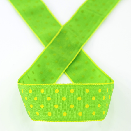 Лента с рисунком SAFISA, 25 мм, 15 м, цвет 62, майская зелень. Арт 25314-25мм-62