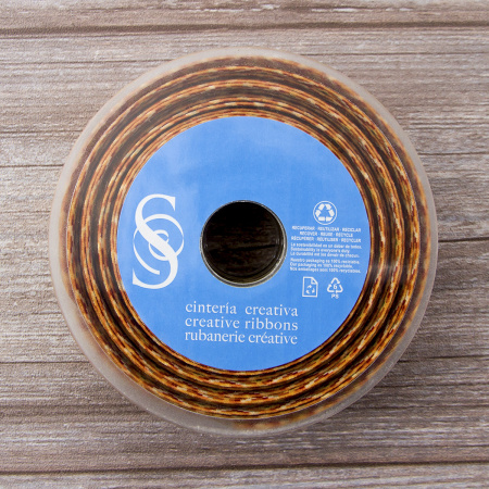 Резинка декоративная, 30 мм, цвет горчичный, 10 м. Арт 35131-30мм-02