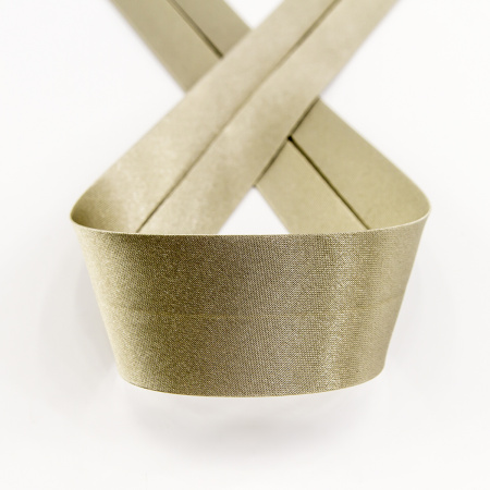 Косая бейка атласная 30 мм, 25 м, цвет 67, серо-зеленый темный. Арт 6260-30мм-67            