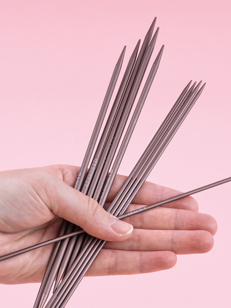 Спицы чулочные с острыми кончиками addiMystic Sock Lace, алюминиевые, №3,75, 20 см, 5 шт. Арт 202-2/3.75-20