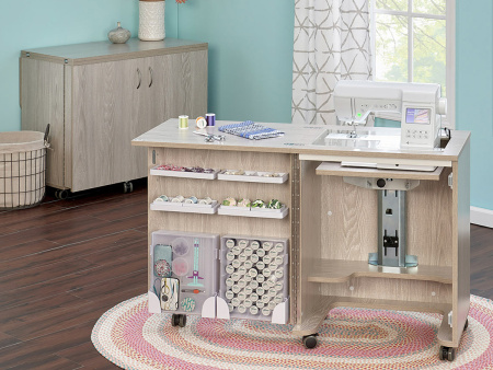 Стол раскладной для швейной машины COMPACT, МДФ, 600 х 440 х 760 мм, цвет дуб. Арт TLM.C-O001                  