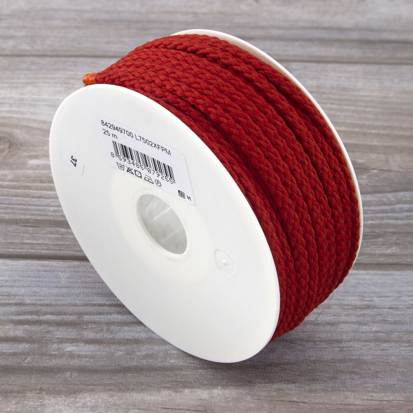 Шнур PEGA полиэстровый, цвет красный, 6,0 мм. Арт 842949700L7502