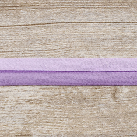 Косая бейка хлопок/полиэстер 20 мм, 25 м, цвет 08, сиреневый. Арт 6120-20мм-08            