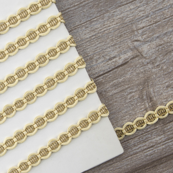 Тесьма PEGA тип отделочная, цвет молочно-бежевый, 9 мм. Арт 844150709DA006          