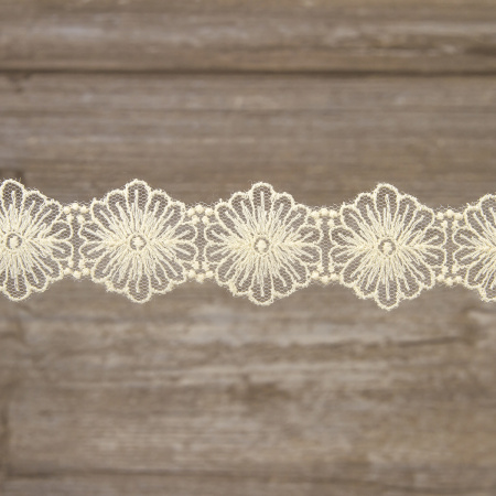 Кружево-вышивка на тюле, 17 мм, 14,60 м. Арт 41689/02