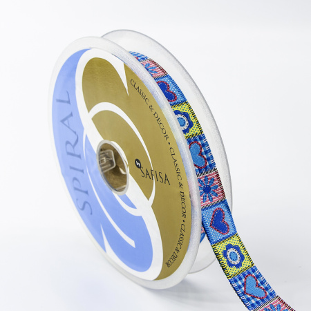 Лента жаккард SAFISA, 20 мм, 15 м, цвет 02. Арт 9178-20мм-02