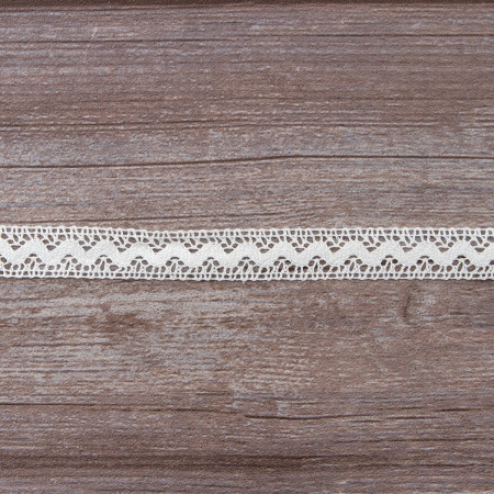 Мерсеризованное хлопковое кружево, 16 мм, цвет белый. Арт 2066/01