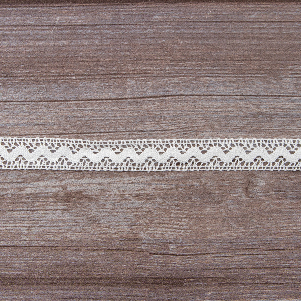 Мерсеризованное хлопковое кружево, 16 мм, цвет белый. Арт 2066/01