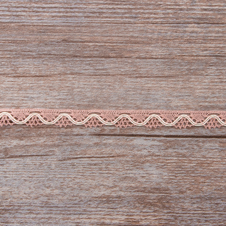 Мерсеризованное хлопковое кружево, 9 мм, розовый. Арт 2167/W4