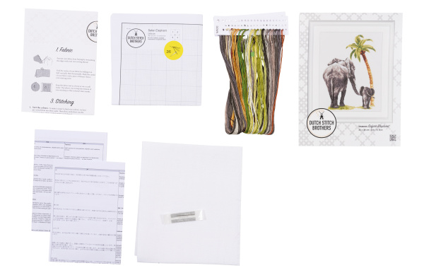 Набор для вышивания "Сафари Слон", канва Aida 14 ct. Арт DSB005A