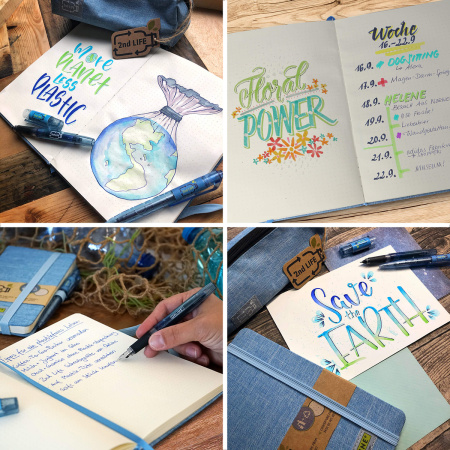 Скетчбук "Bullet Journal" с разметкой, размер А5, 96 листов, 80г/м2, обложка с голубой текстурой. Арт 04071/6