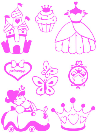 Набор детских текстильных штампов "Принцесса". Арт 05301