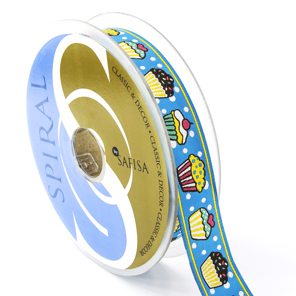 Лента жаккард SAFISA, 25 мм, 15 м, цвет 02. Арт 9176-25мм-02