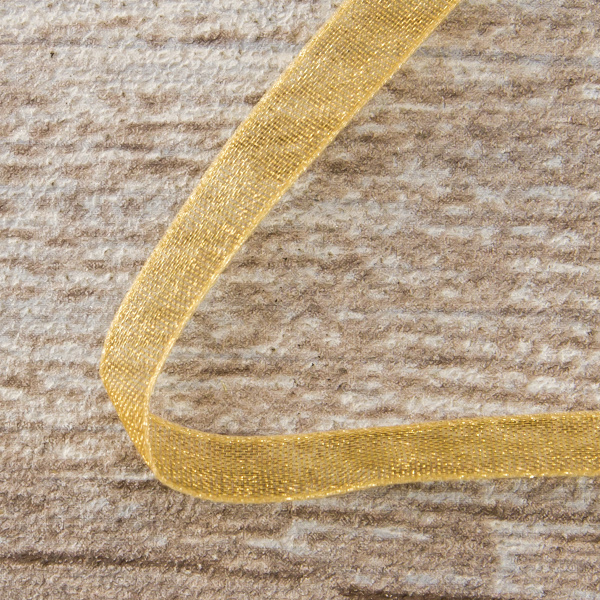 Лента органза SAFISA мини-рулон, 7 мм, 4,5 м, цвет 54, бежево-золотистый. Арт P00520-7мм-54           