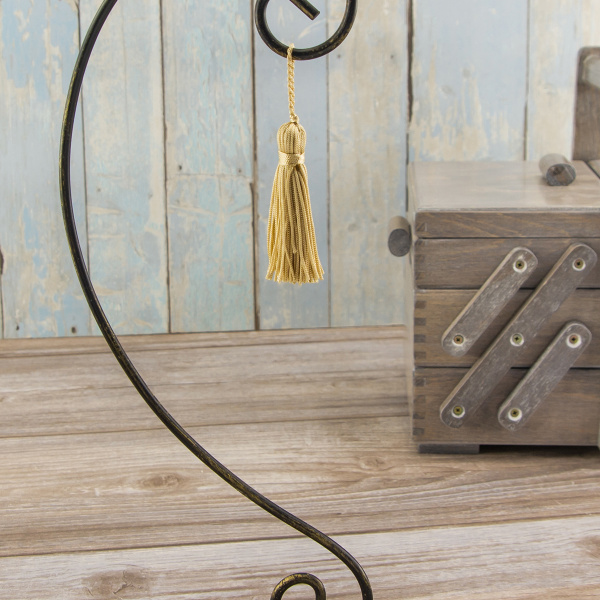 Кисть декоративная на шнуре, длина 70 мм, цвет медовый. Арт KY - 02-col.PE - 5