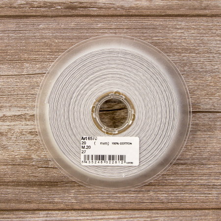 Косая бейка хлопок, 20 мм, 20 м, цвет 27, цвет светло-серый. Арт 6570-20мм-27