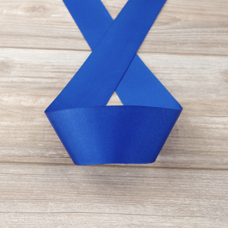 Лента репсовая SAFISA, 50 мм, 25 м, цвет 13 синий. Арт 350-50мм-13