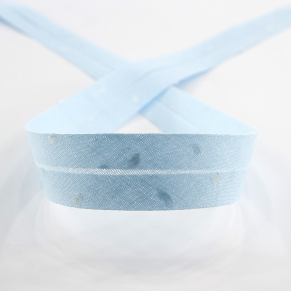 Косая бейка хлопок, 20 мм, 20 м, цвет 04, цвет светло-голубой. Арт 6552-20мм-04