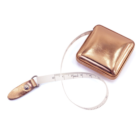 Сантиметр-рулетка, розовое золото, 15 шт. в картонном прикассовом стенде. Арт +253.RG.DB