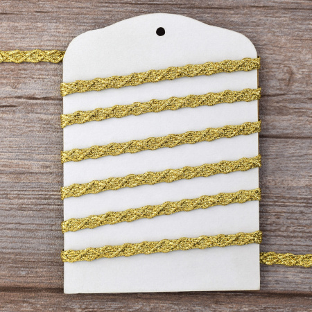 Тесьма PEGA тип декоративная люрексная, цвет золотой, 6,5 мм. Арт 881115517X7000          