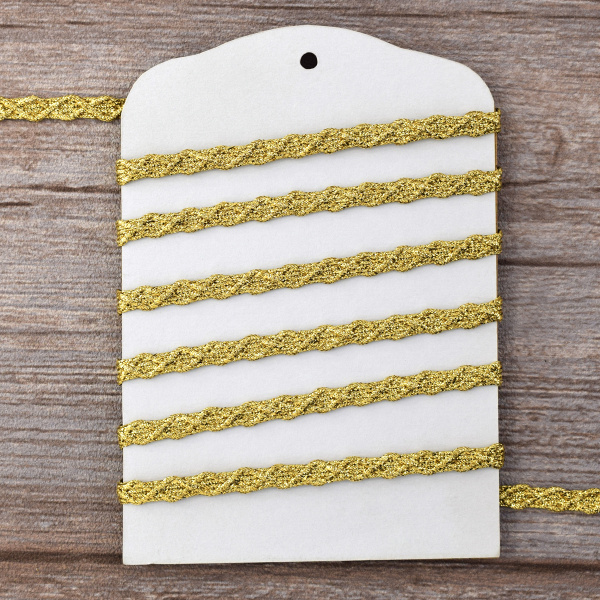 Тесьма PEGA тип декоративная люрексная, цвет золотой, 6,5 мм. Арт 881115517X7000          