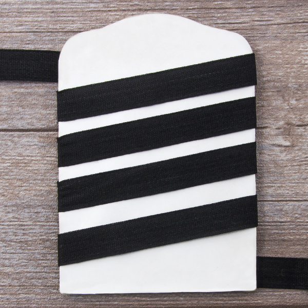 Тесьма киперная хлопковая на блистере SAFISA, 14 мм, 2,5 м , цвет 01, черный. Арт P00260C-14мм-01         