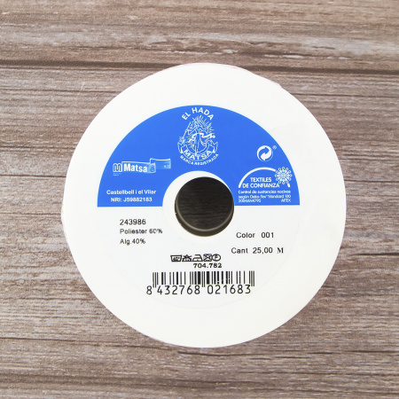 Косая бейка с фестонным краем, 18 мм, цвет бело-розовый. Арт 243986/1