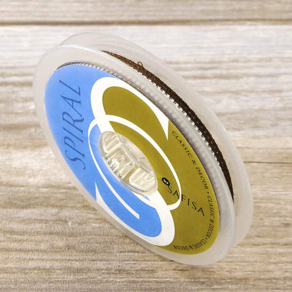 Лента с рисунком клетка SAFISA, 6 мм, 25 м, цвет 17, коричневый. Арт 466-06мм-17             