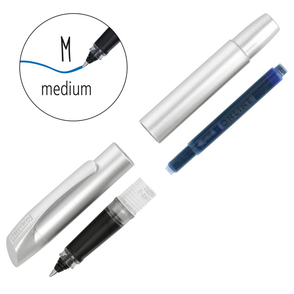 Ручка-роллер "Campus" с синим картриджем, толщина линии 0.7 мм, принт "Glam Girls". Арт 61478/3D