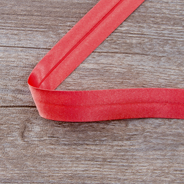 Косая бейка атласная 20 мм, 25 м, цвет 40, розовый. Арт 6260-20мм-40            