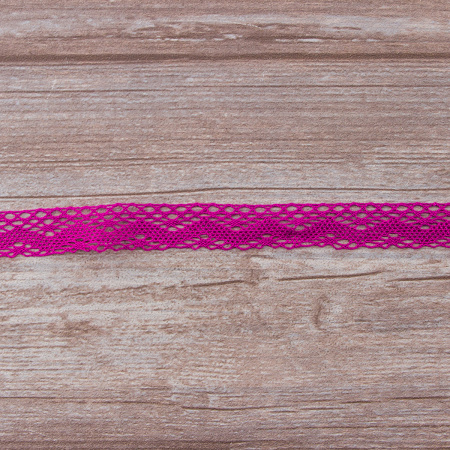 Мерсеризованное хлопковое кружево, 20 мм, цвет цикламеновый. Арт 1796/25