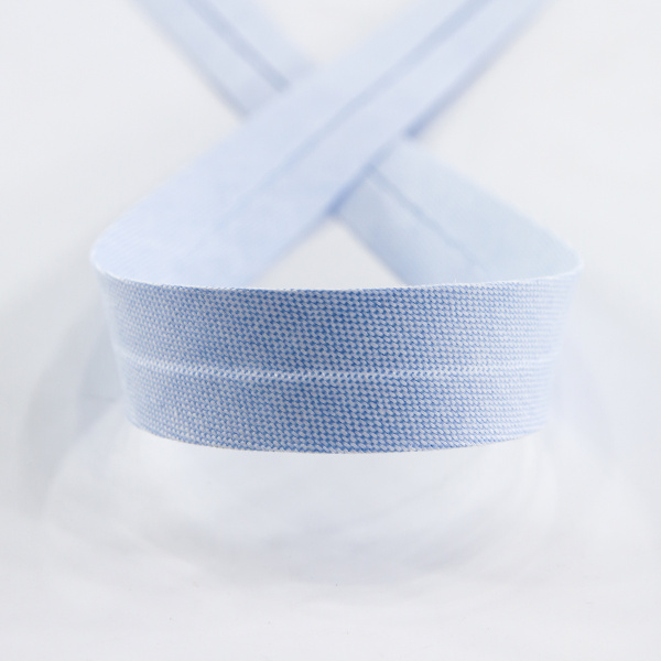 Косая бейка хлопок, 20 мм, 20 м, цвет 04, цвет светло-голубой. Арт 6570-20мм-04