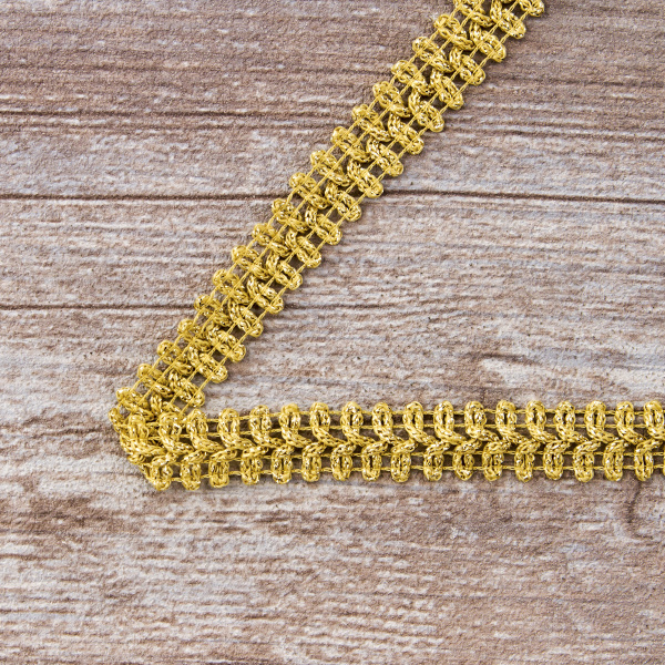 Тесьма SPIRAL ( SAFISA) тип отделочная, арт.25320-14 мм, 15 м, цвет 101, золотой. Арт 25320-14мм-101