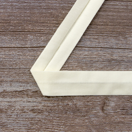 Косая бейка хлопок, 20 мм, 20 м, цвет 56, 056 кремовый. Арт 6598-20мм-56