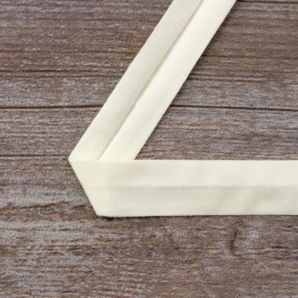 Косая бейка хлопок, 20 мм, 20 м, цвет 56, 056 кремовый. Арт 6598-20мм-56