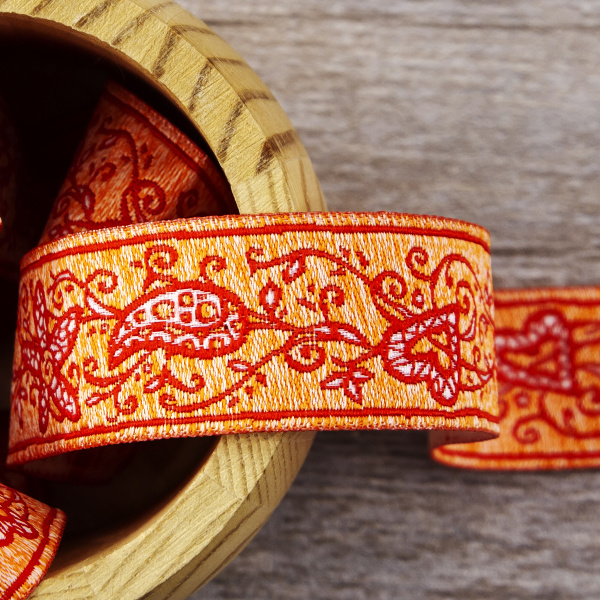 Лента жаккард SAFISA, 25 мм, 15 м, цвет 01. Арт 9104-25мм-01            