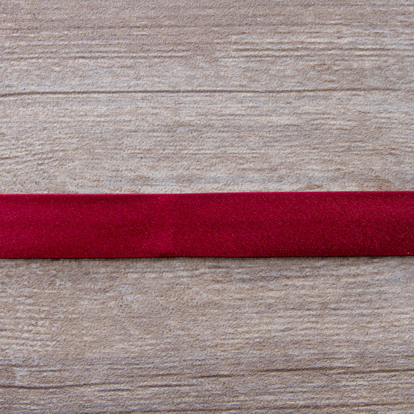 Косая бейка атласная  на блистере SAFISA, 20 мм, 2,5 м, цвет 30, бордо. Арт P06260-20мм-30          