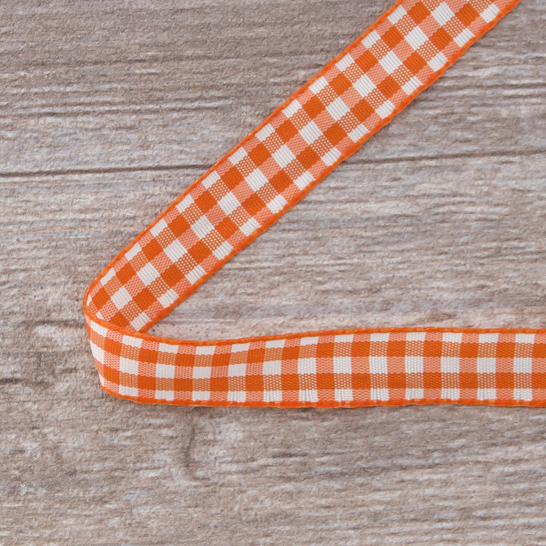 Лента с рисунком клетка SAFISA, 16(18) мм, 25 м, цвет 61, оранжевый. Арт 469-16мм-61             